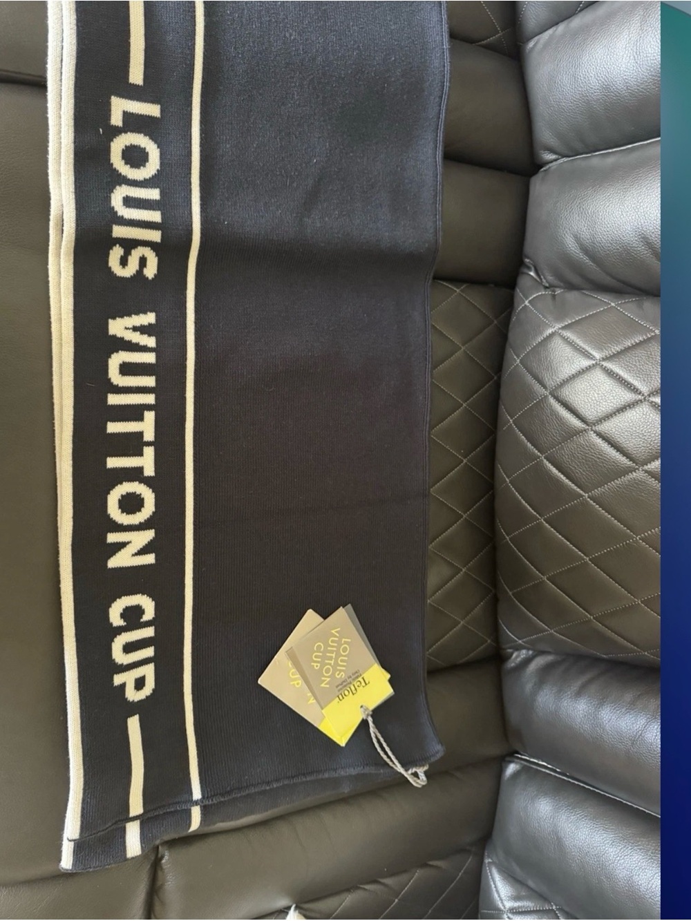 LOUIS VUITTON CUP logo  Scarf cotton / Cashmere Navy/White